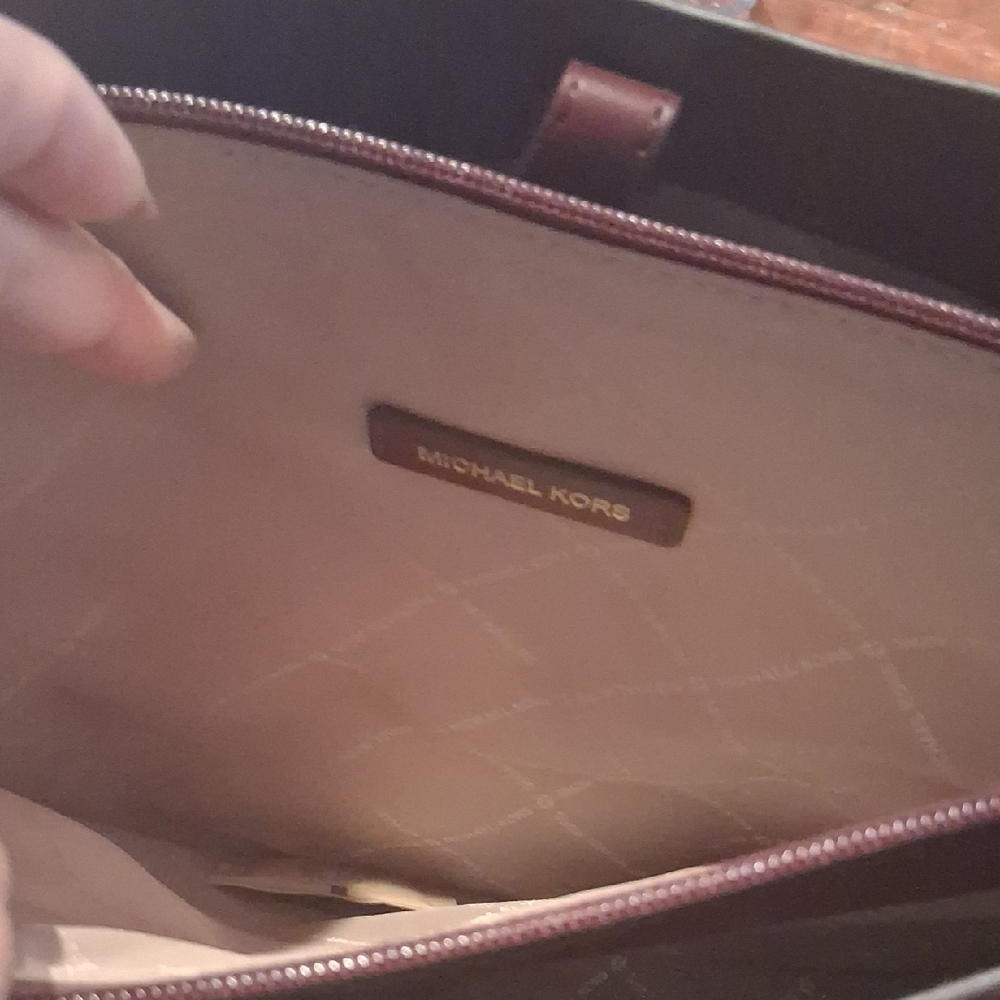 Michael Kors Burgundy Leather Tote - Picture 3 of 8